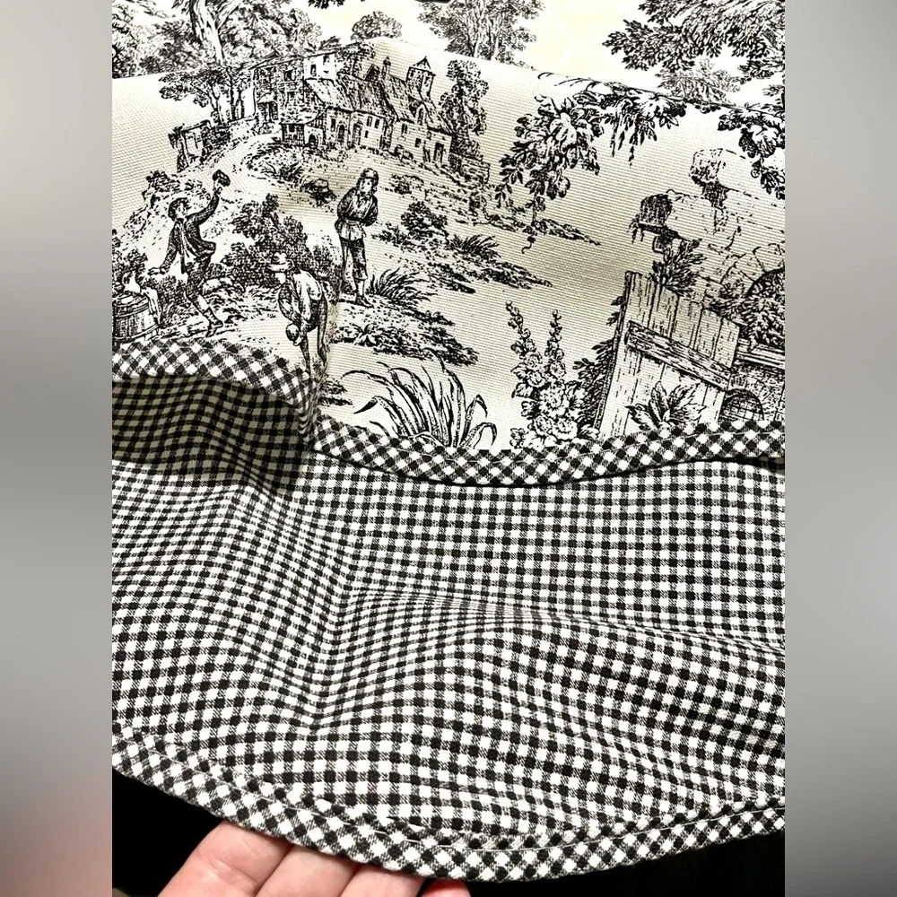 Beautiful Black Cream French Country Toile Valance Window Treatment